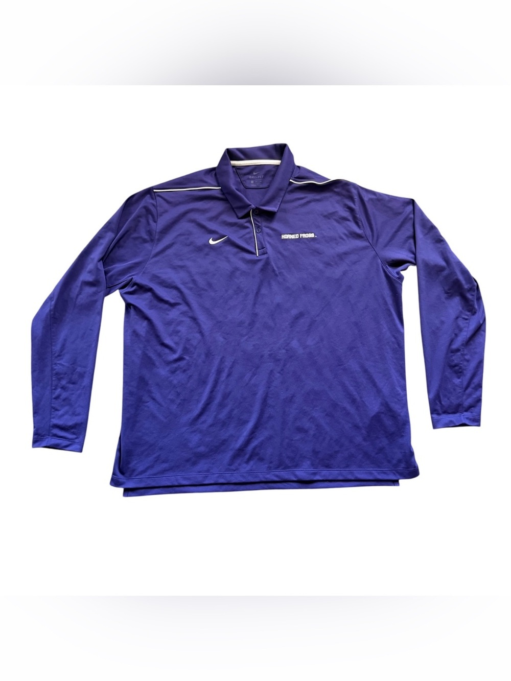 Nike Dri-FIT TCU Horned Frogs Long Sleeve Polo Shirt Purple Men’s 4XL